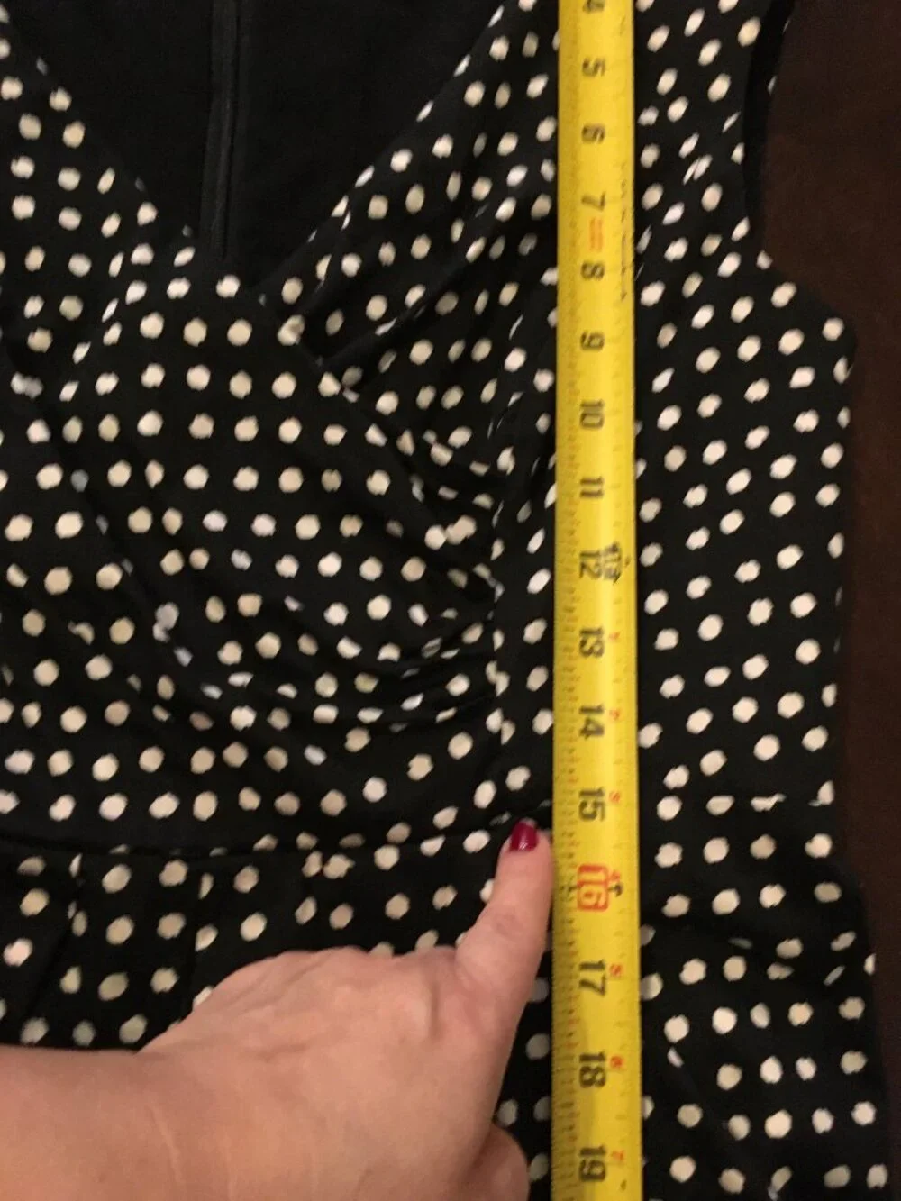 Jessica Simpson Retro B&W Polka Dot Sleeveless Fit & Flare Dress w/pockets Sz 12 - Picture 7 of 10